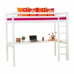 Hoppekids Hochbett ECO Dream 90x200 Cm Mit Gerader Leiter & Tischplatte | Teilbar -Kinderwagen 25 15 090 1