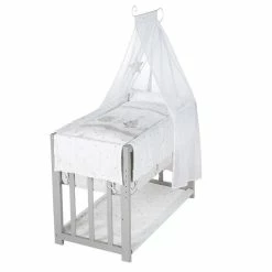 Roba Stubenbett 4 In 1 Grau Sternenzauber Inkl. Nestchen, Bettwäsche, Matratze & Himmel