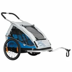 XLC Duo 8teen Fahrradanhänger Blau Zweisitzer Inkl. Buggyrad & Rücklicht Zum Toppreis