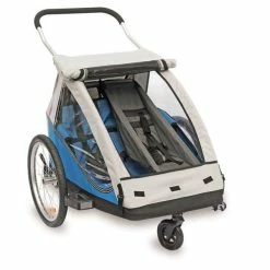 XLC Duo 8teen Fahrradanhänger Limone Zweisitzer Inkl. Buggyrad & Rücklicht Zum Toppreis -Kinderwagen 3092008812 babysitz fuer mono2 und duo2 2