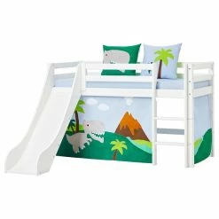 Hoppekids Halbhohes Bett ECO Dream 70x160 Mit Rutsche Gerade Leiter | Teilbar -Kinderwagen 34 12 002 1