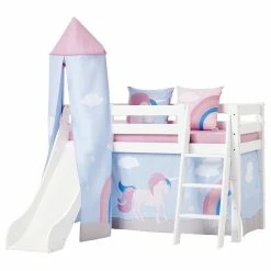 Hoppekids Halbhohes Bett ECO Luxury 70x160 Cm Mit Rutsche, Schräger Leiter & Absturzsicherung -Kinderwagen 35 25 008 01 1