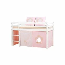 Hoppekids Halbhohes Bett ECO Dream 90x200 Cm Nicht Teilbar | Mit Gerader Leiter -Kinderwagen 36 1001p 32 07m ft flower gr 1