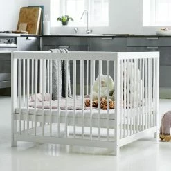 Hoppekids Ida-Marie Laufstall Weiß 80x86 Cm Kiefer Massiv, 3 Höhen Einstellbar