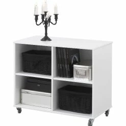 Hoppekids Regal Auf Rollen - Weiß 4 Fächer - Gut Kombinierbar