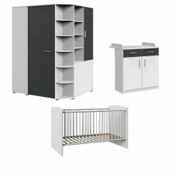 Wimex Joker Babyzimmer 3-teilig Eck-Schrank Weiß / Graphit