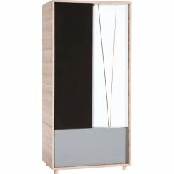 VOX Evolve Kleiderschrank 2türig Oak/white Black/grey