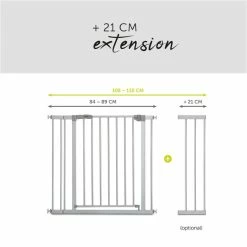 Hauck Stop N Safe 2 + 9cm Ext. Schutzgittererweiterung -Kinderwagen 4007923597323.pt05.stop n safe 2 incl. 9cm extension silver 1