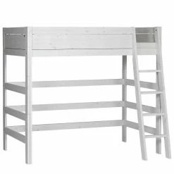 LIFETIME Hochbett 177 Cm Kiefer Whitewash 4640-01W Mit Rollboden -Kinderwagen 46402 01w gr 2