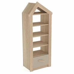 Nature Kid My House Kinderzimmer Natur/grau 6-teilig Mit Hausbett -Kinderwagen 466017 bergamo buecherregal whiteroom 1 1 2k 4 1