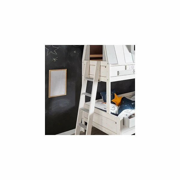 LIFETIME Etagenbett My Hangout 90 & 140x200 Cm Whitewash - Deluxe-Lattenrost & Rollrost 2 LIFETIME Etagenbett My Hangout 90 & 140x200 Cm Whitewash - Deluxe-Lattenrost & Rollrost – Bild 2