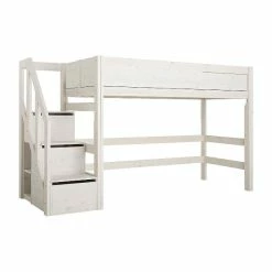 LIFETIME Mittelhochbett Mit Treppe Whitewash Höhe 152 Cm