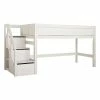 LIFETIME Halbhochbett Mit Treppe Whitewash Höhe 128 Cm