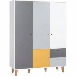 VOX Concept Baby Kleiderschrank 3-türig Saffron White/grey/graphite