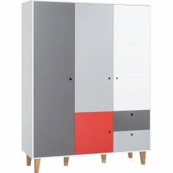VOX Concept Baby Kleiderschrank 3-türig Red White/grey/graphite