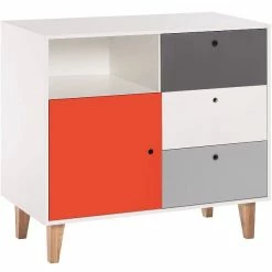 VOX Concept Baby Kommode White/grey/graphite/red