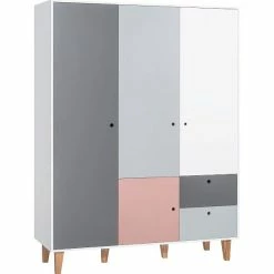 VOX Concept Baby Kleiderschrank 3-türig Pink White/grey/graphite