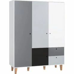 VOX Concept Baby Kleiderschrank 3-türig Black White/grey/graphite