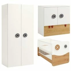 Hülsta Now! Minimo Kinderzimmer 2-türig Schneeweiß/Natureiche Inkl. Wickelaufsatz