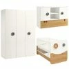Hülsta Now! Minimo Kinderzimmer 3-türig Schneeweiß/Natureiche Inkl. Wickelaufsatz