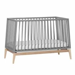 Leander Luna Kinderzimmer Sparset Grau/eiche Babybett Und Kleiderschrank Konfigurierbar -Kinderwagen 720120 09 leander luna babycot 120x60cm grey oak 7 1200x1200