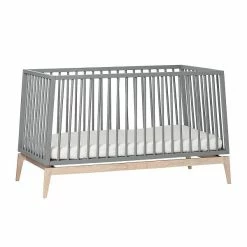 Leander Luna Kinderzimmer Sparset Grau/eiche Babybett Und Kleiderschrank Konfigurierbar -Kinderwagen 720140 09 leander luna babycot 140x70cm grey oak 7 1200x1200