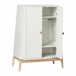 Leander Luna Kinderzimmer Sparset Weiß/eiche Babybett Und Kleiderschrank Konfigurierbar -Kinderwagen 720210 03 leander luna wardrobe small white oak 7 1