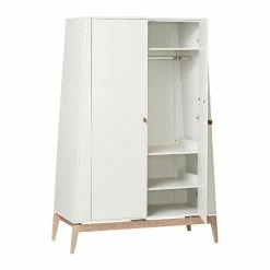 Leander Luna Kinderzimmer Sparset Weiß/eiche Babybett Und Kleiderschrank Konfigurierbar -Kinderwagen 720220 03 leander luna wardrobe large white oak 7 1