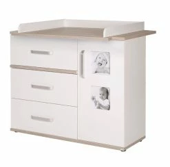 Roba Moritz Wickelkommode Breit Weiß/Luna Elm Inkl. Wickelaufsatz - Zum Toppreis