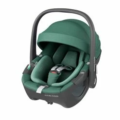 Maxi-Cosi Pebble 360 Essential Green Babyschale Gruppe 0/0+ (0-13 Kg) -Kinderwagen 8044047110 2021 maxicosi carseat babycarseat pebble360 green withcanopy 3qrtleft