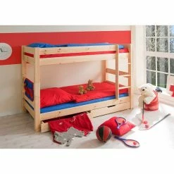 Ticaa Jan Etagenbett Kiefer Natur Massivholz - Extra Stabil