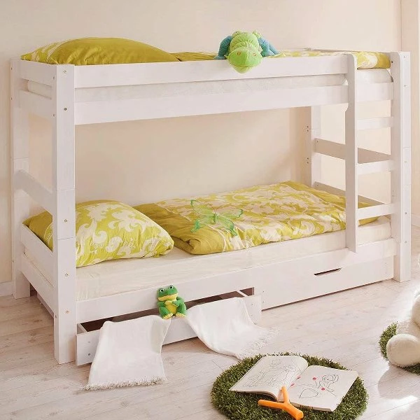 Ticaa Jan Etagenbett Kiefer Weiß Massivholz - Extra Stabil 1 Ticaa Jan Etagenbett Kiefer Weiß Massivholz - Extra Stabil