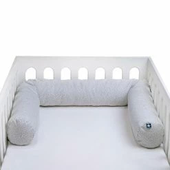 Zöllner Nestchenschlange Jersey Tiny Squares Grey Länge 180 Cm - Für Alle Betten Geeignet