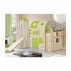 Ticaa Kasper Rutschbett Mit Turm Kiefer Natur Massivholz - Vorhang-Dessin Wählbar