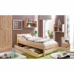 Ticaa Bora Einzelbett Kiefer Natur 100 X 200 Cm Massivholz