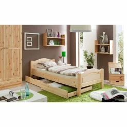 Ticaa Rita Einzelbett Kiefer Natur 100 X 200 Cm Massivholz