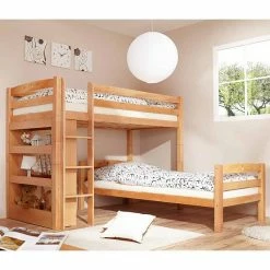 Ticaa Lupo L-Etagenbett Buche Natur Massivholz