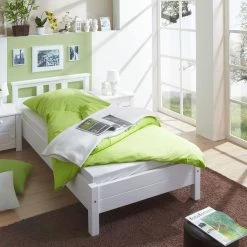 Ticaa Merci Einzelbett Kiefer Weiß 90 X 200 Cm Massivholz