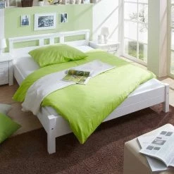 Ticaa Merci Einzelbett Kiefer Weiß 140 X 200 Cm Massivholz