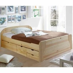 Ticaa Erna Schubkastenbett Natur 140 X 200 Cm Massivholz