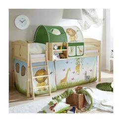 Ticaa Eric Hochbett Kiefer Natur Massivholz - Vorhang-Dessin Wählbar