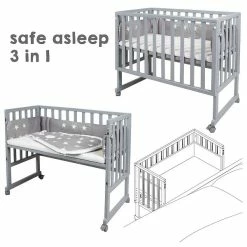 Roba Stubenbett 3 In 1 Little Stars Safe Asleep Inkl. Matratze, Nestchen & Schlafsack -Kinderwagen 8960tp 50v190 stubenbett det 07