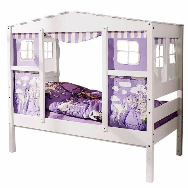 Ticaa Hausbett MINI Horse Lila Kiefer Weiß Massivholz - Dessin: Horse Lila - 80 X 160 Cm 2 Ticaa Hausbett MINI Horse Lila Kiefer Weiß Massivholz - Dessin: Horse Lila - 80 X 160 Cm – Bild 2