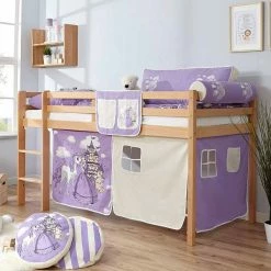 Ticaa Rene Hochbett Buche Natur A1 Massivholz - Vorhang-Dessin Wählbar