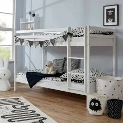 Ticaa Rene Etagenbett Buche Weiß Massivholz