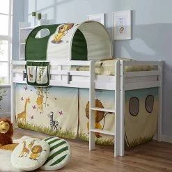 Ticaa Rene Hochbett Buche Weiß A2 Massivholz - Dessin Wählbar