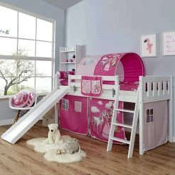 Ticaa Ekki Rutschbett Vertikal Buche Weiß A2 Massivholz - Dessin Wählbar