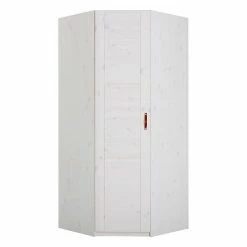 LIFETIME Eckkleiderschrank 1-türig Whitewash Kiefer / MDF | Zum Top-Preis | Optional Montage