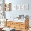 Ticaa Sofabett MINI Micki Buche 4er Schubkästen Massivholz - 80x160 Cm - Inkl. Matratze