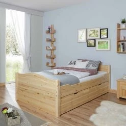 Ticaa Einzelbett Leni Mit 2er Schubkästen Massivholz - 120x200 Cm